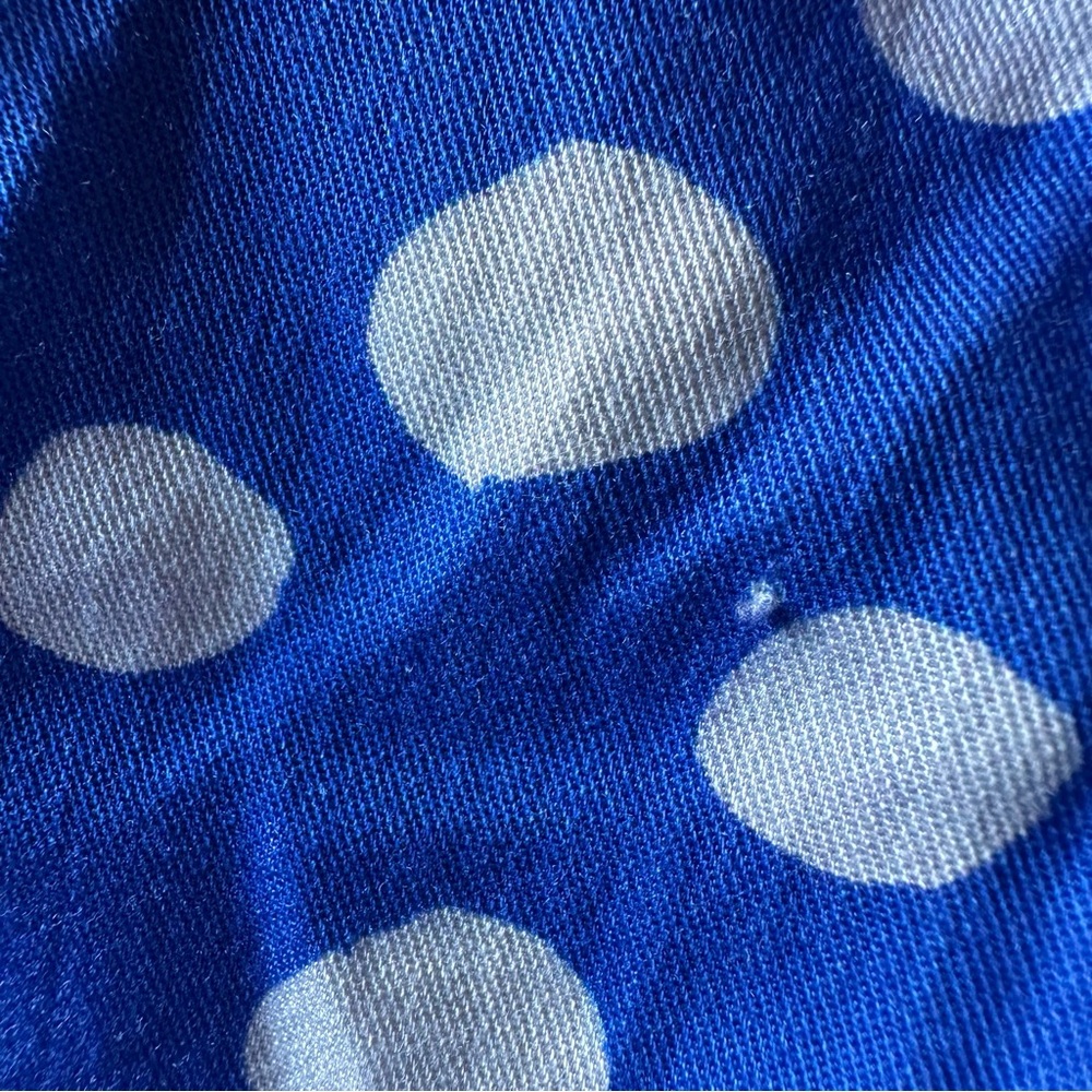 The Lulo Project Blue Polka Dot Halter Wrap Top Linen Cotton Resort Small - Picture 9 of 11